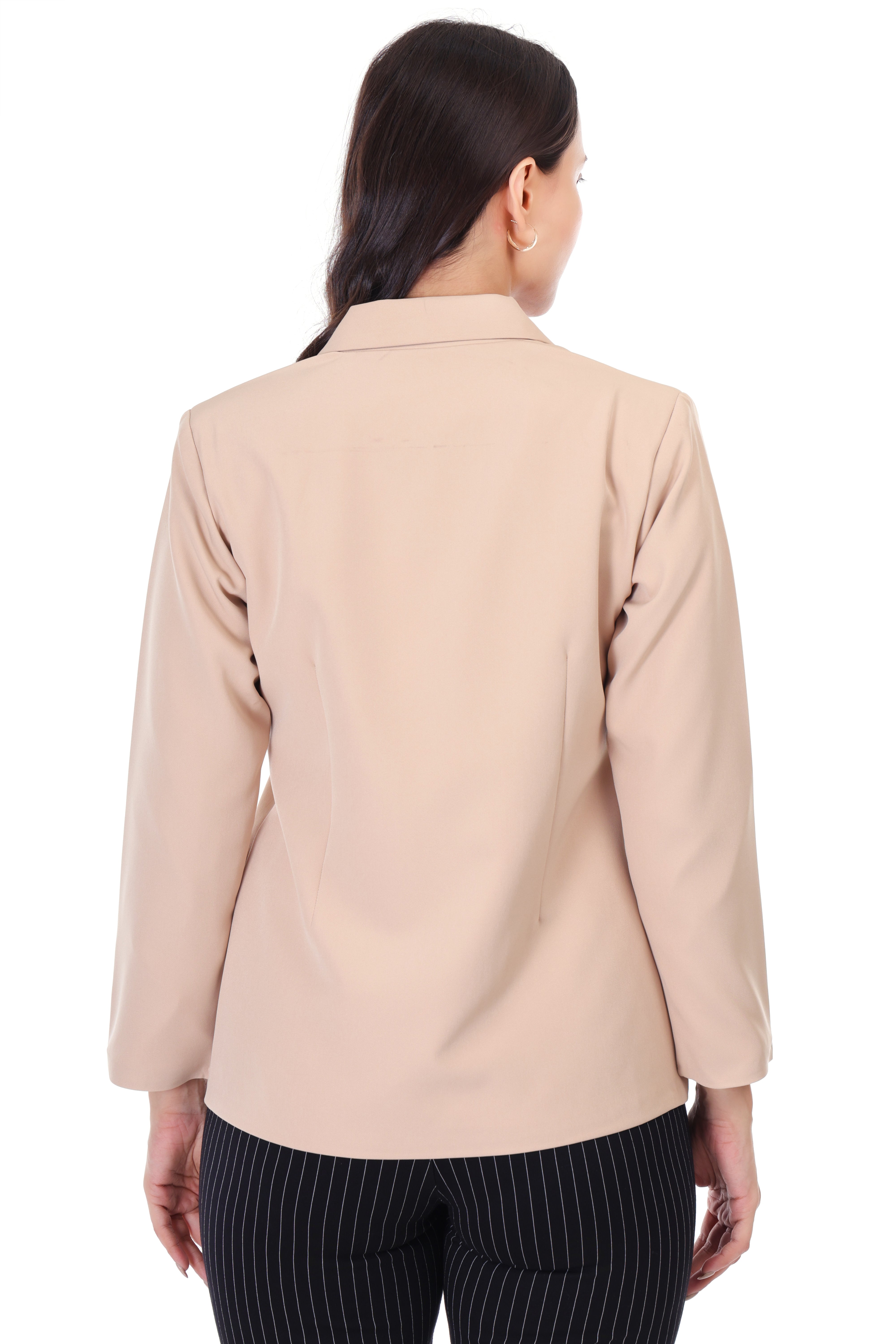 CLASSIC SINGLE BREASTED BEIGE BLAZER PLUS SIZE