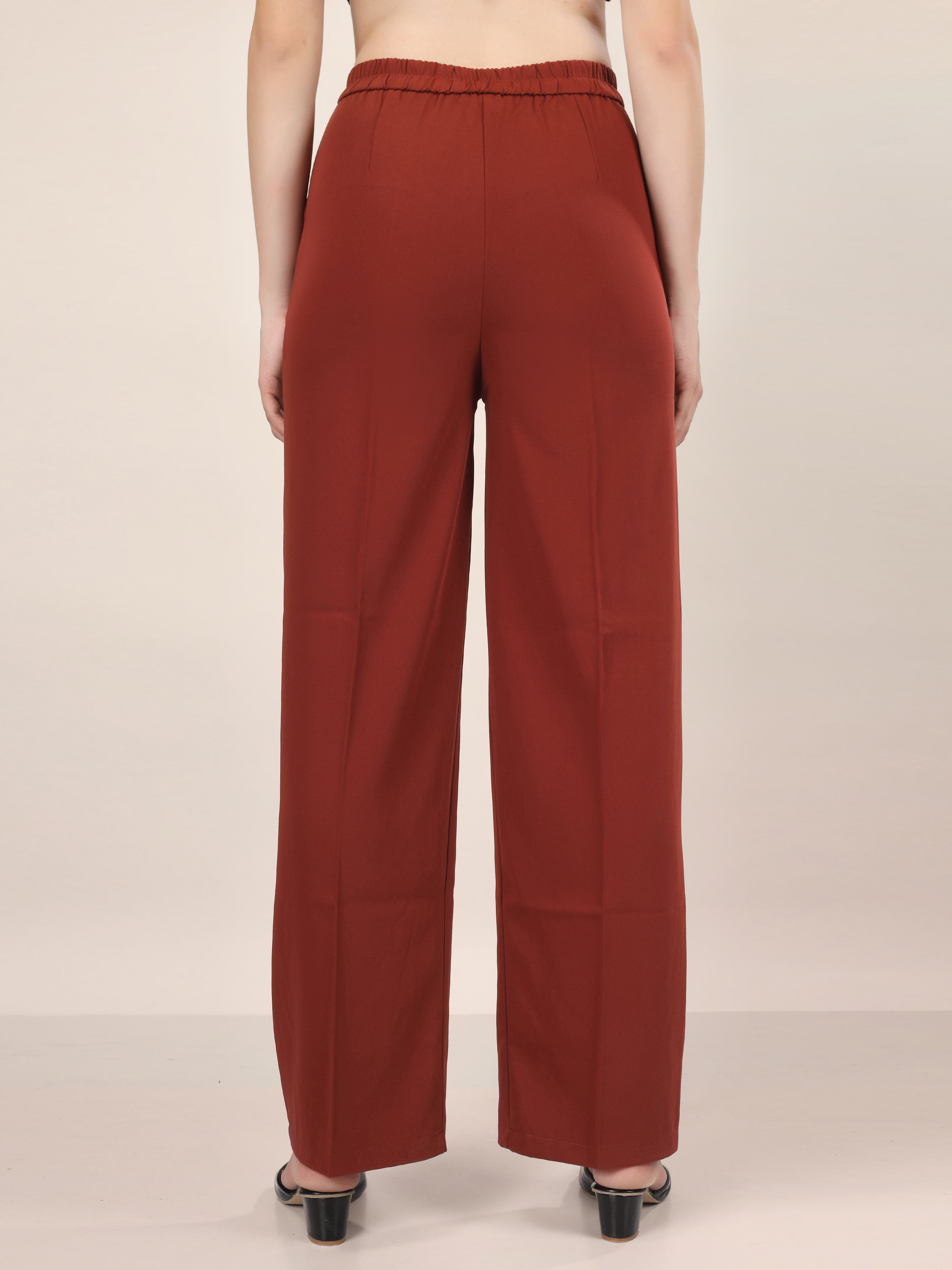 SINGLE BUTTON HIGH RISE FORMAL PANTS