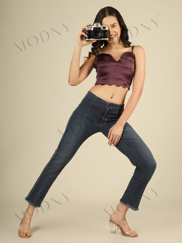 SOLID CAMISOLE CROPPED TOP