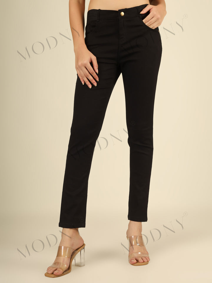 Contour Curve Denim Jeans  Black