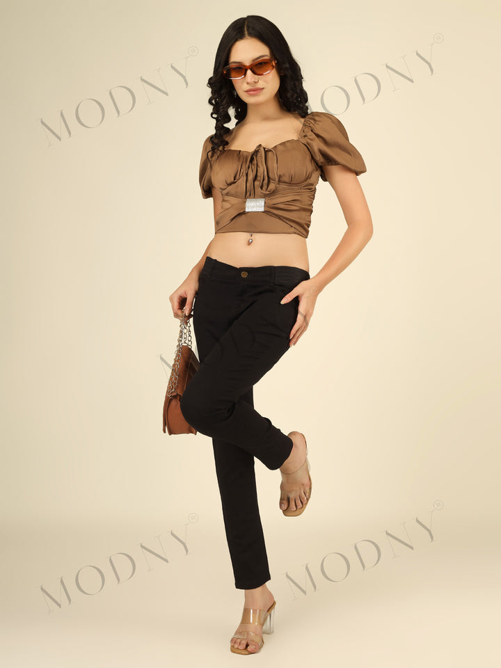 Contour Curve Denim Jeans  Black