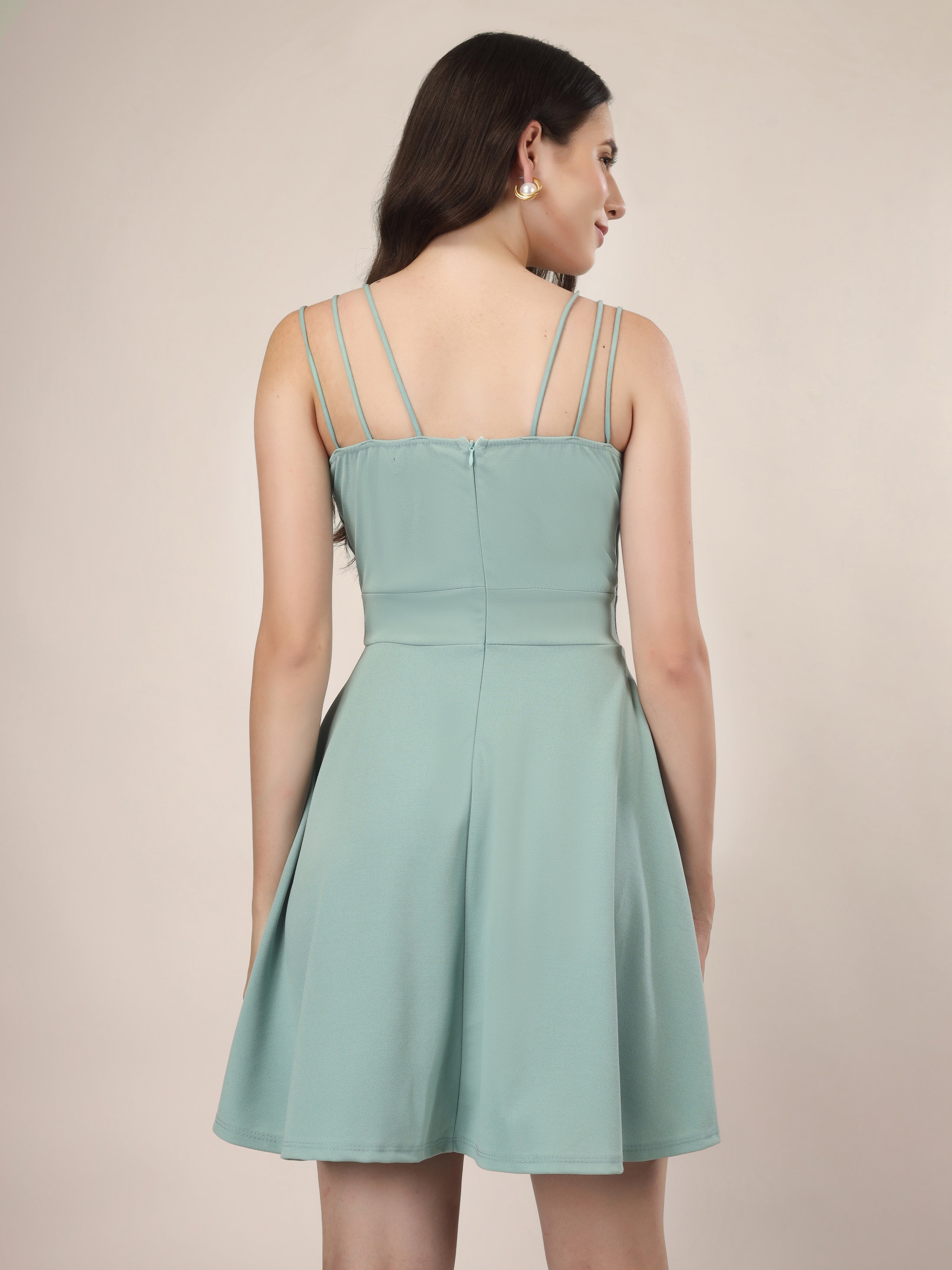 SEAFOAM STRAPPY MINI DRESS
