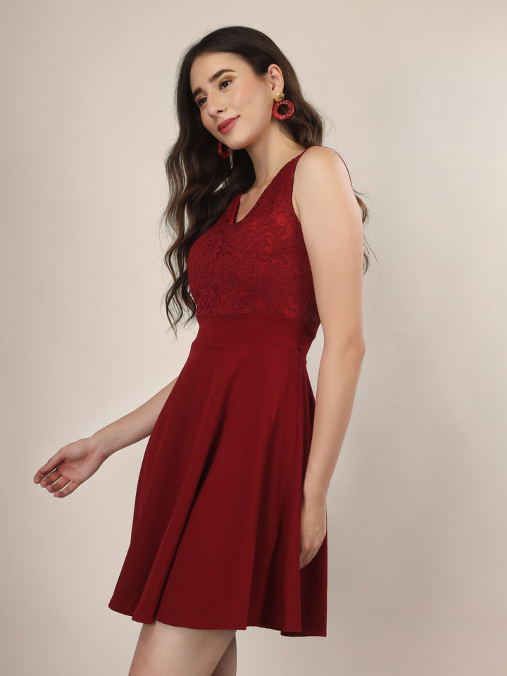 ROSE ALLURE TEXTURED MINI DRESS