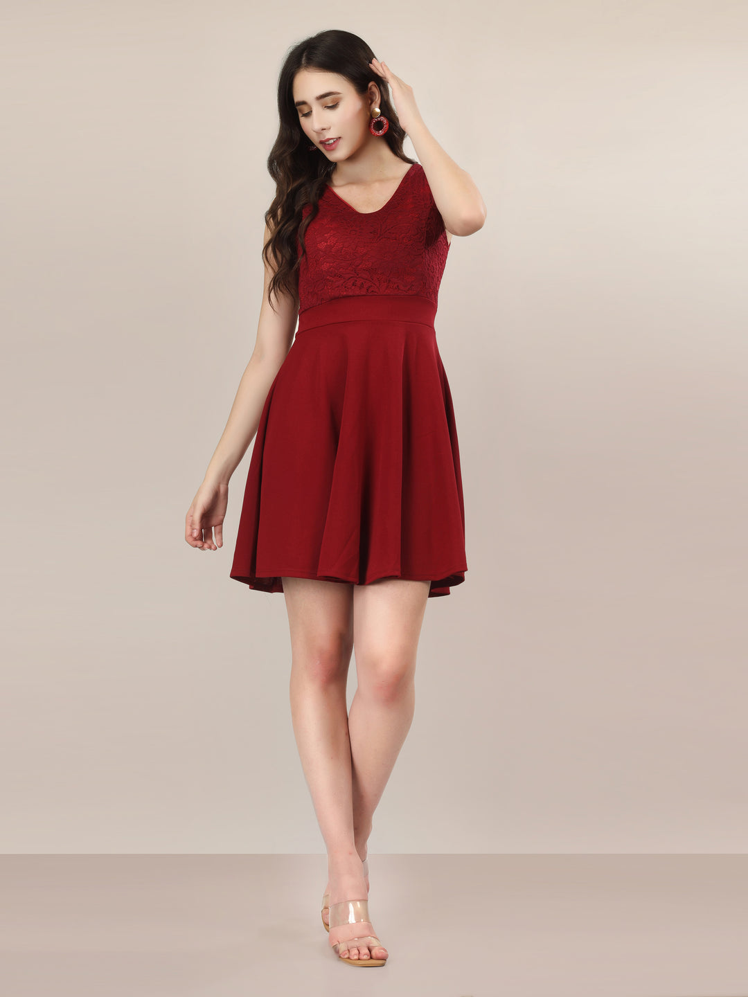 ROSE ALLURE TEXTURED MINI DRESS