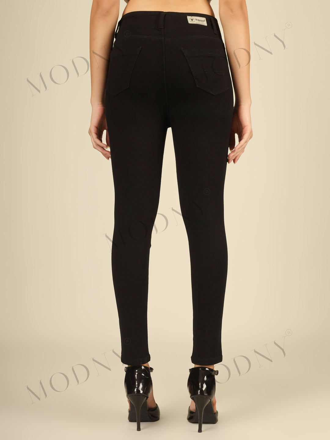 The Eclipse Trio Black Plain Denim Jeans