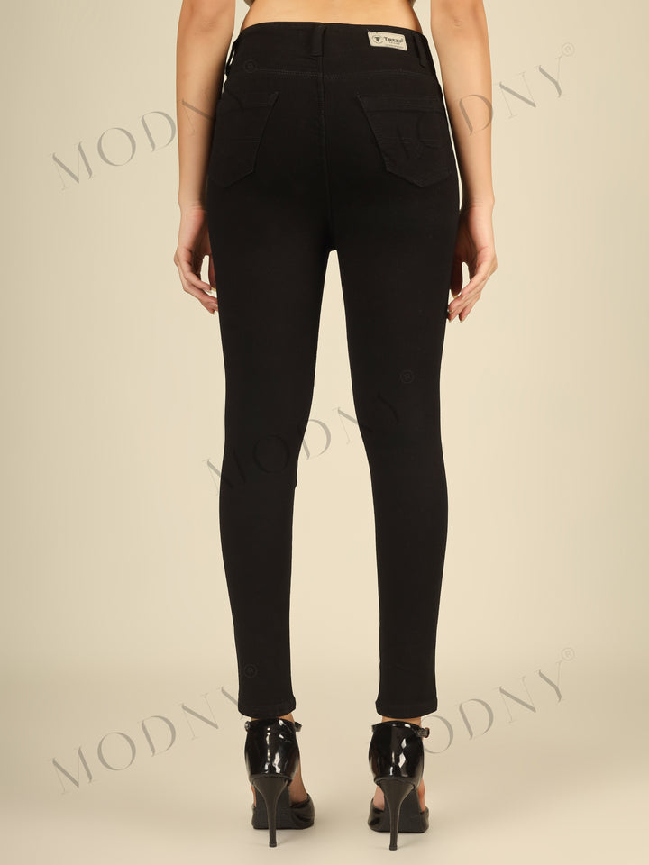 The Eclipse Trio Black Plain Denim Jeans