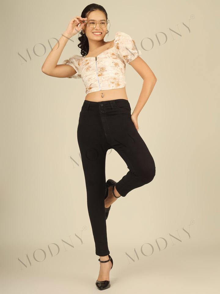 The Eclipse Trio Black Plain Denim Jeans