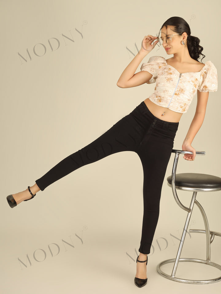 The Eclipse Trio Black Plain Denim Jeans