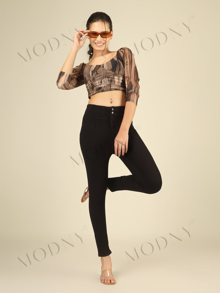 Double Take Plain High-Rise Denim Jeans Black