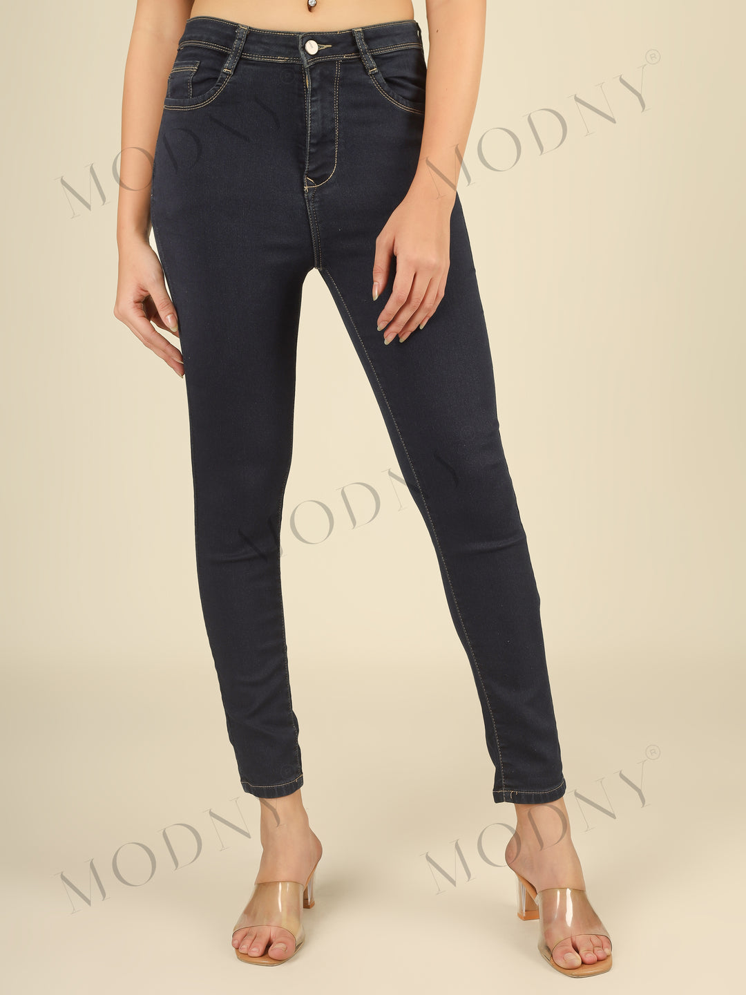 Contour Curve Denim Jeans Blue