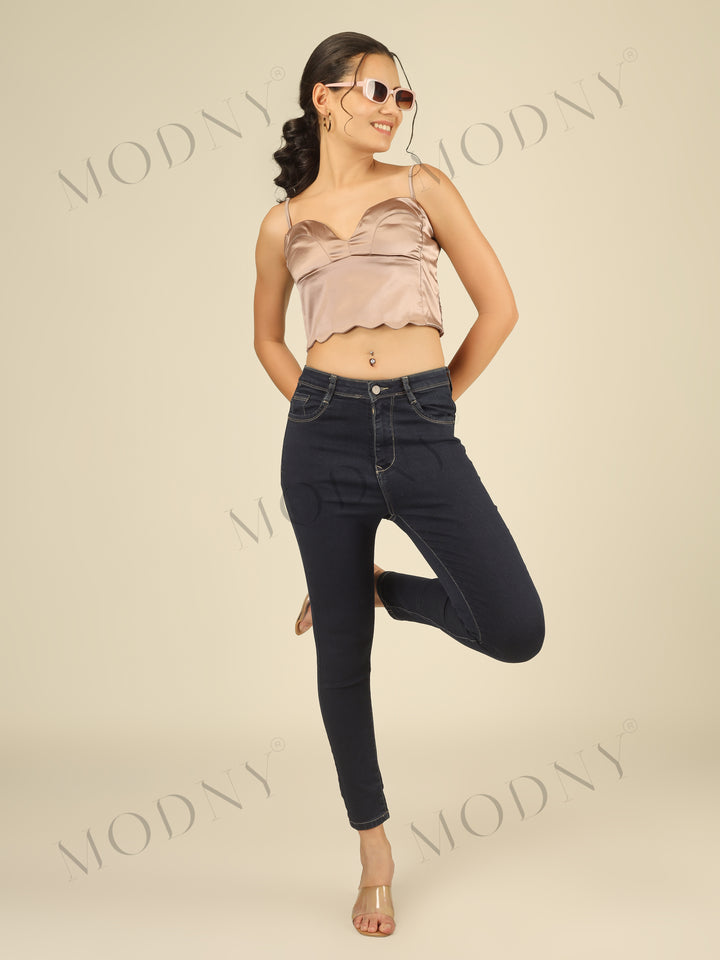 Contour Curve Denim Jeans Blue