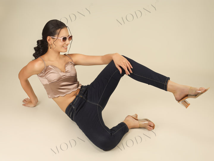 Contour Curve Denim Jeans Blue