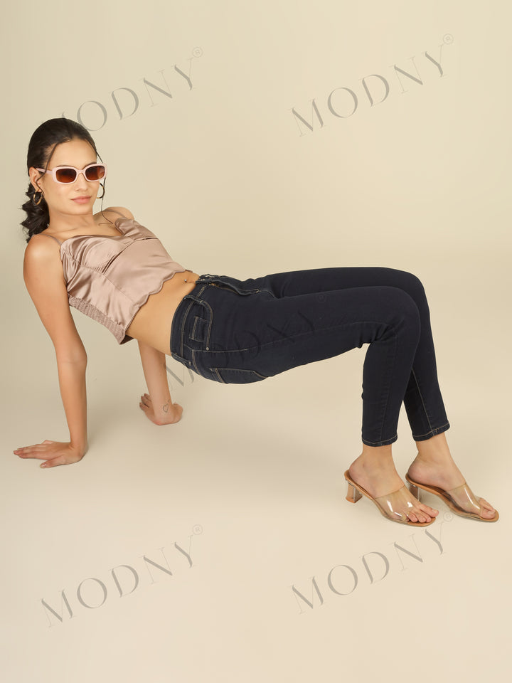 Contour Curve Denim Jeans Blue