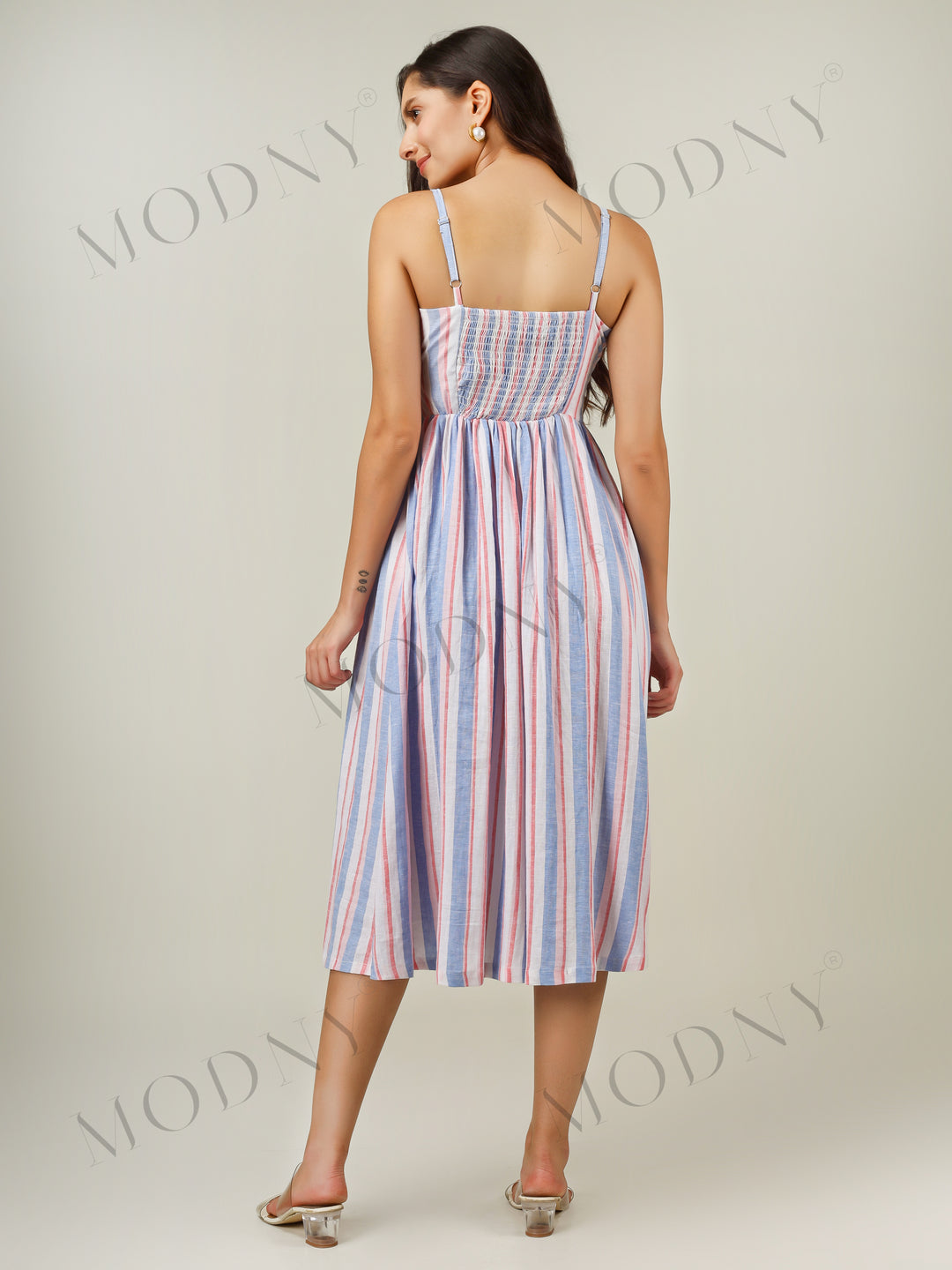 THE RIVIERA STRAPPY MIDI DRESS