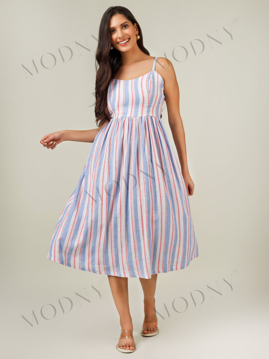 THE RIVIERA STRAPPY MIDI DRESS