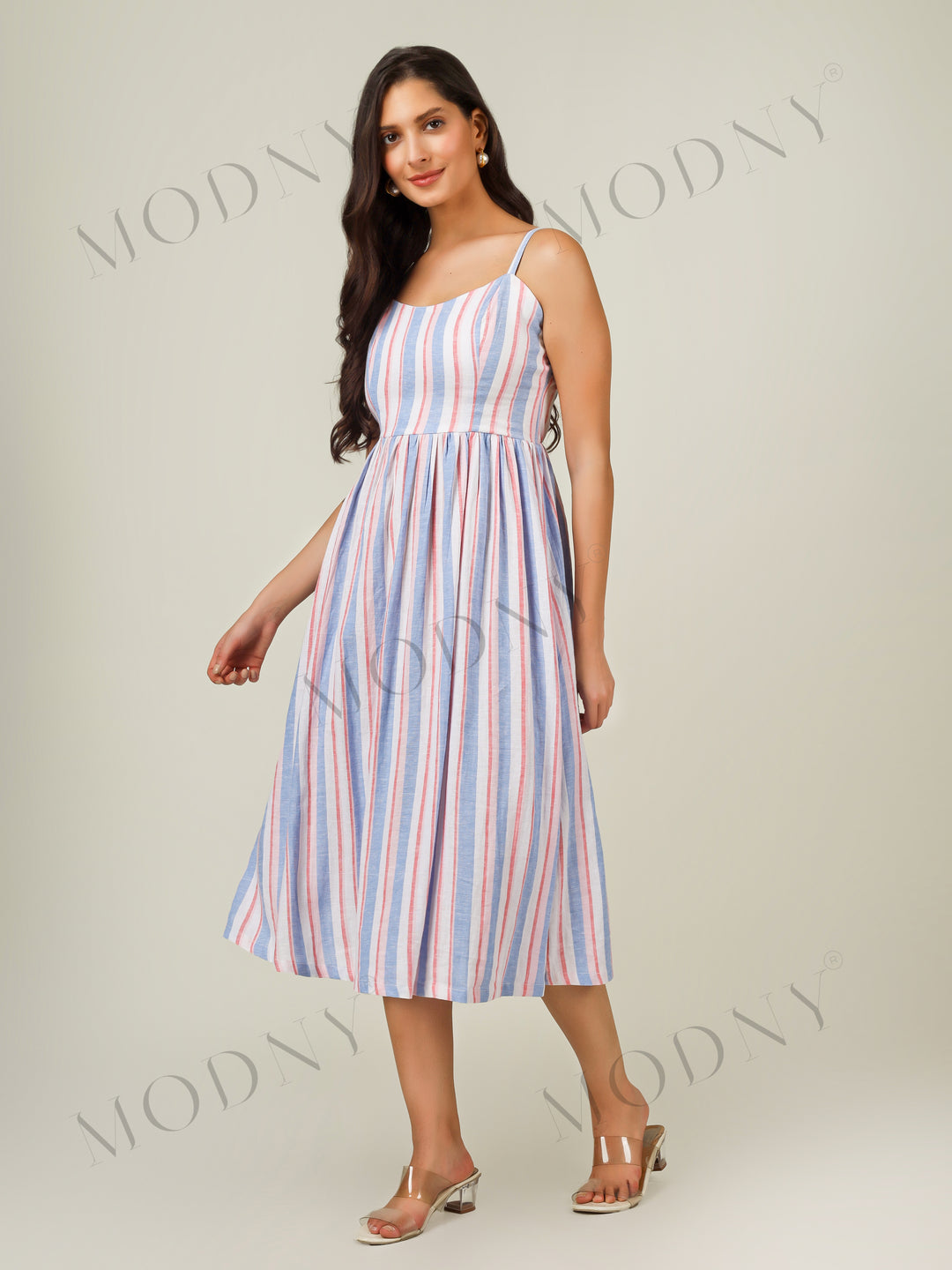 THE RIVIERA STRAPPY MIDI DRESS