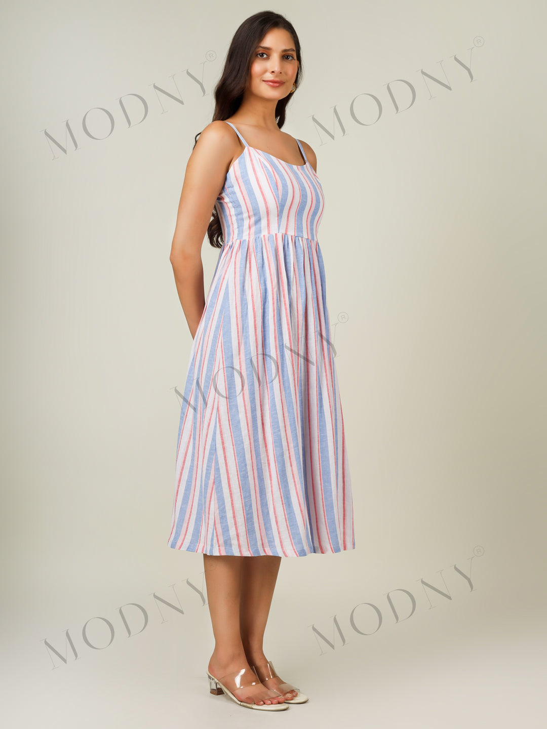 THE RIVIERA STRAPPY MIDI DRESS