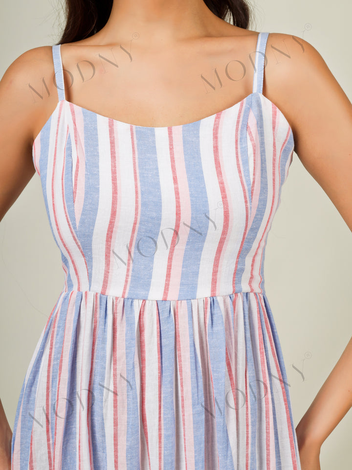 THE RIVIERA STRAPPY MIDI DRESS