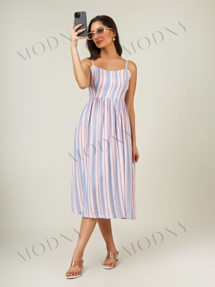 THE RIVIERA STRAPPY MIDI DRESS