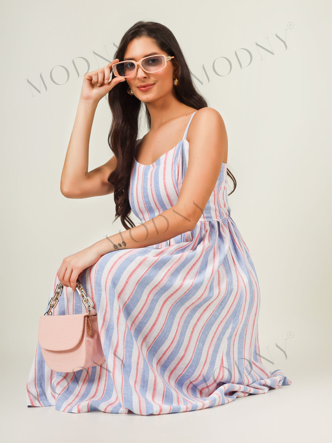 THE RIVIERA STRAPPY MIDI DRESS