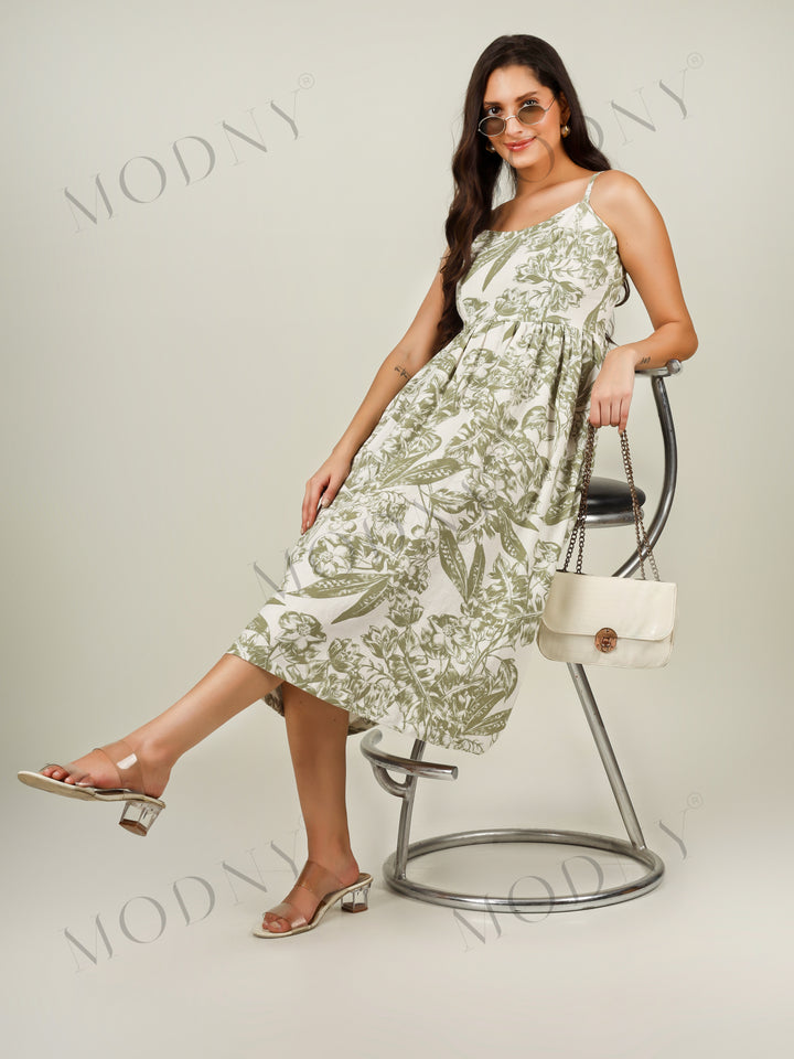 THE RIVIERA STRAPPY MIDI DRESS