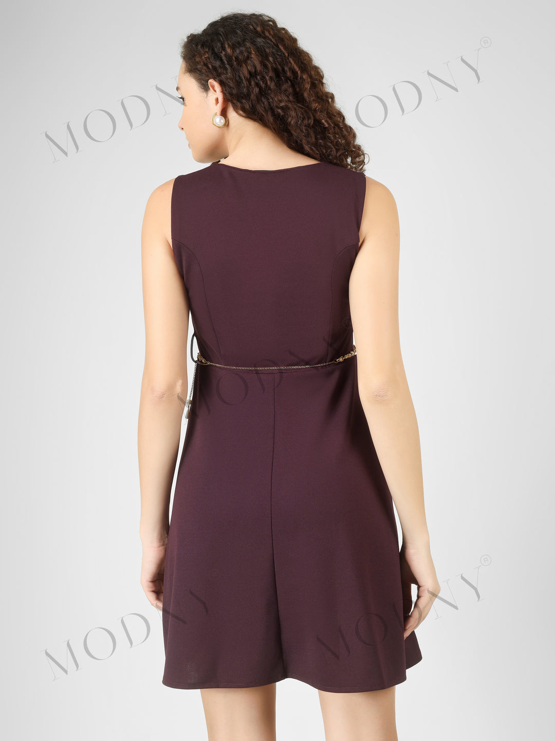 PEARL BELTED MINI DRESS