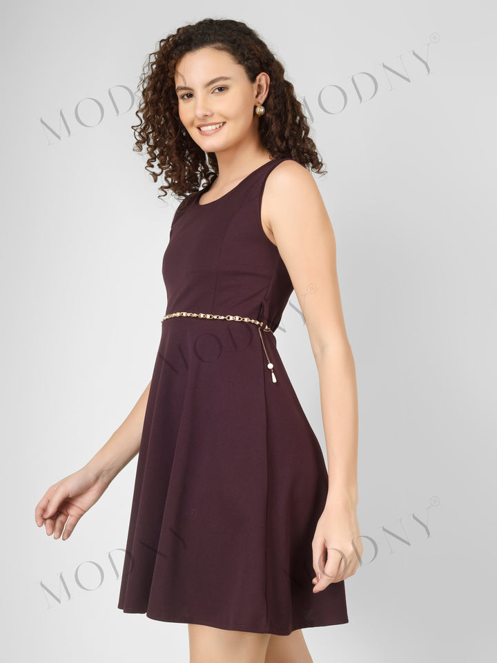 PEARL BELTED MINI DRESS