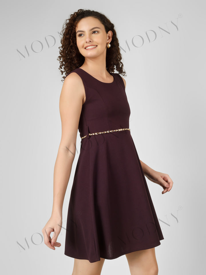 PEARL BELTED MINI DRESS