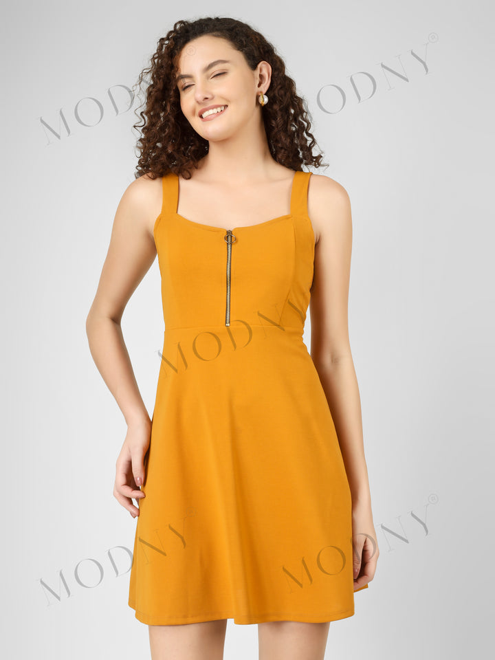FRONT ZIPPER MINI DRESS