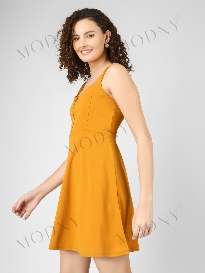 FRONT ZIPPER MINI DRESS