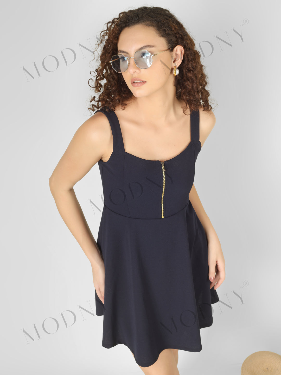 FRONT ZIPPER MINI DRESS