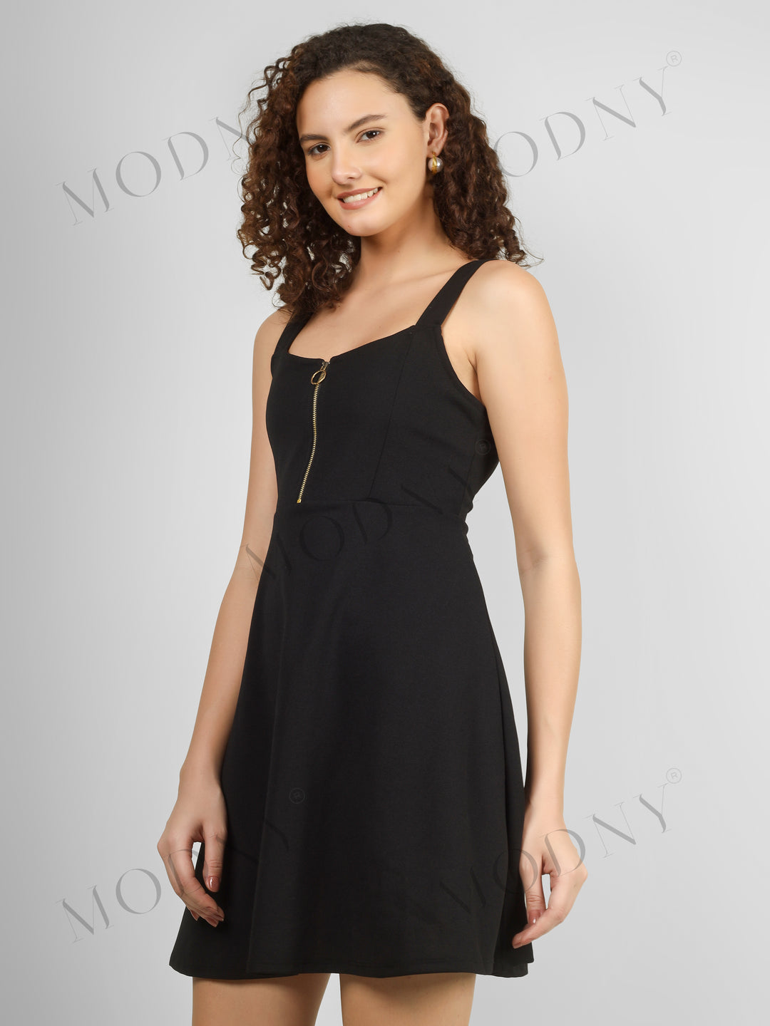 FRONT ZIPPER MINI DRESS