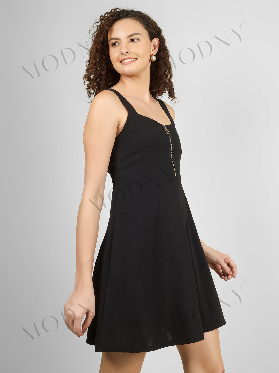 FRONT ZIPPER MINI DRESS