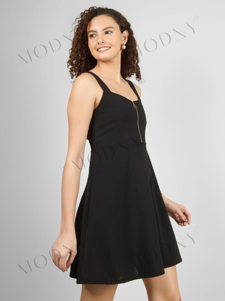 FRONT ZIPPER MINI DRESS