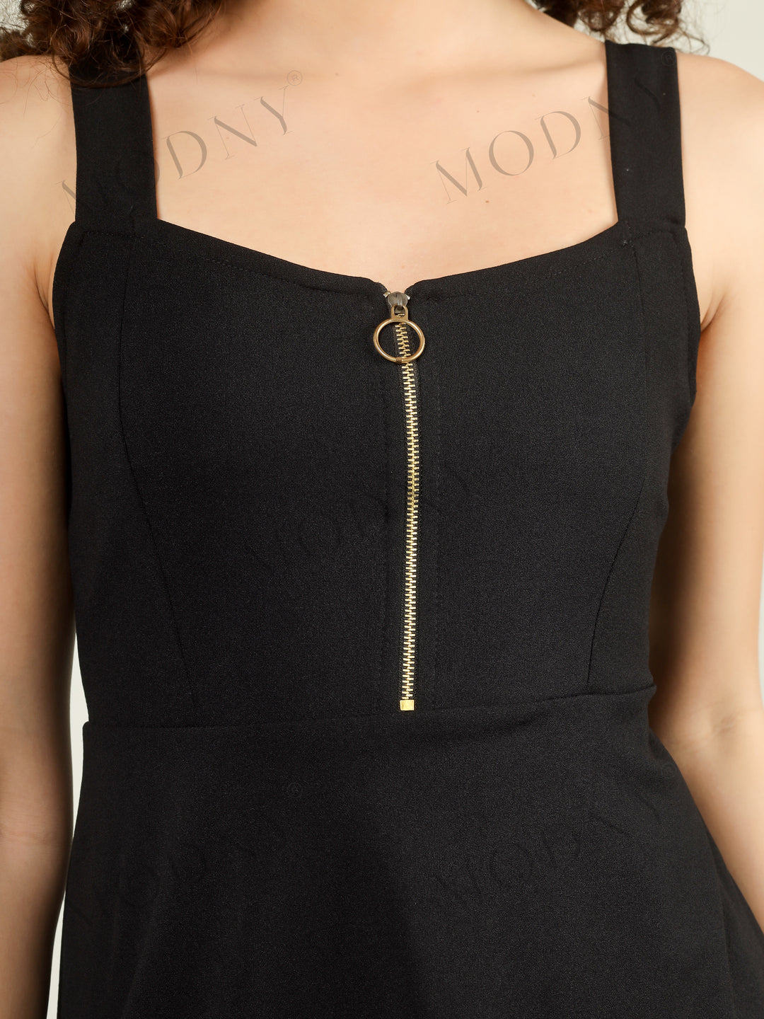 FRONT ZIPPER MINI DRESS