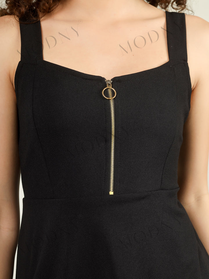 FRONT ZIPPER MINI DRESS