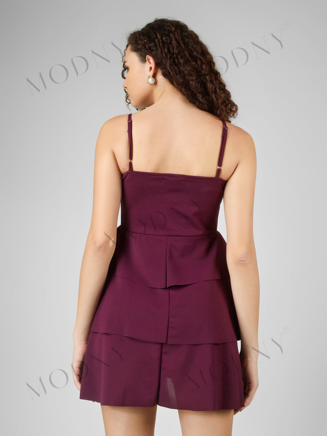 CASCADING TIER SPAGHETTI MINI DRESS