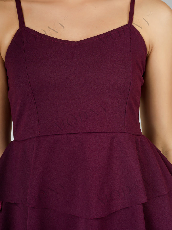 CASCADING TIER SPAGHETTI MINI DRESS