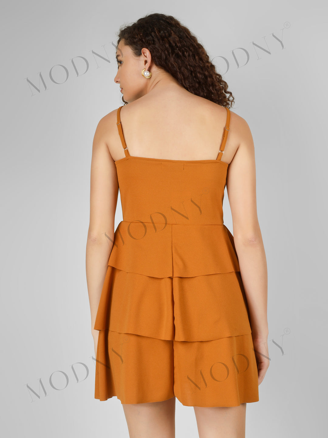 CASCADING TIER SPAGHETTI MINI DRESS