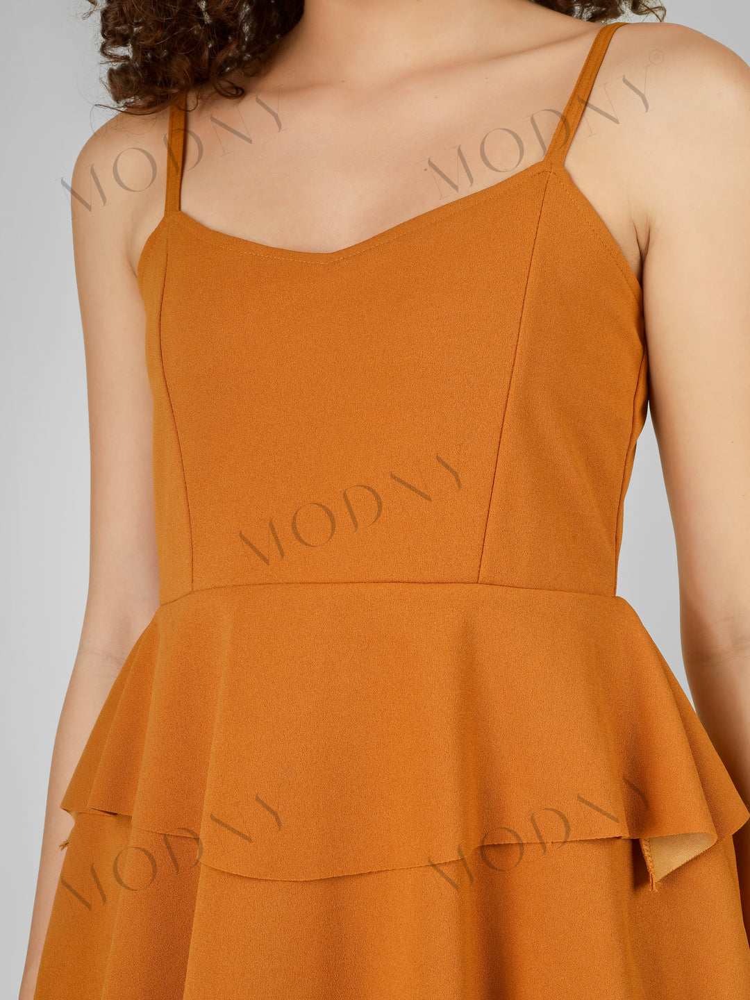 CASCADING TIER SPAGHETTI MINI DRESS