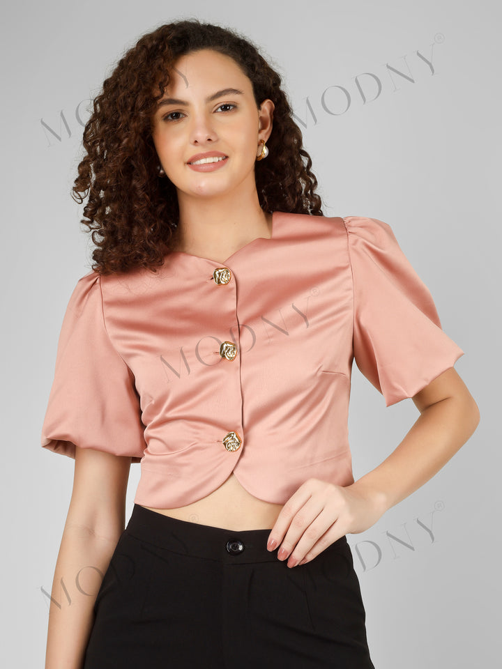 SILKEN GLEAM SATIN TOP
