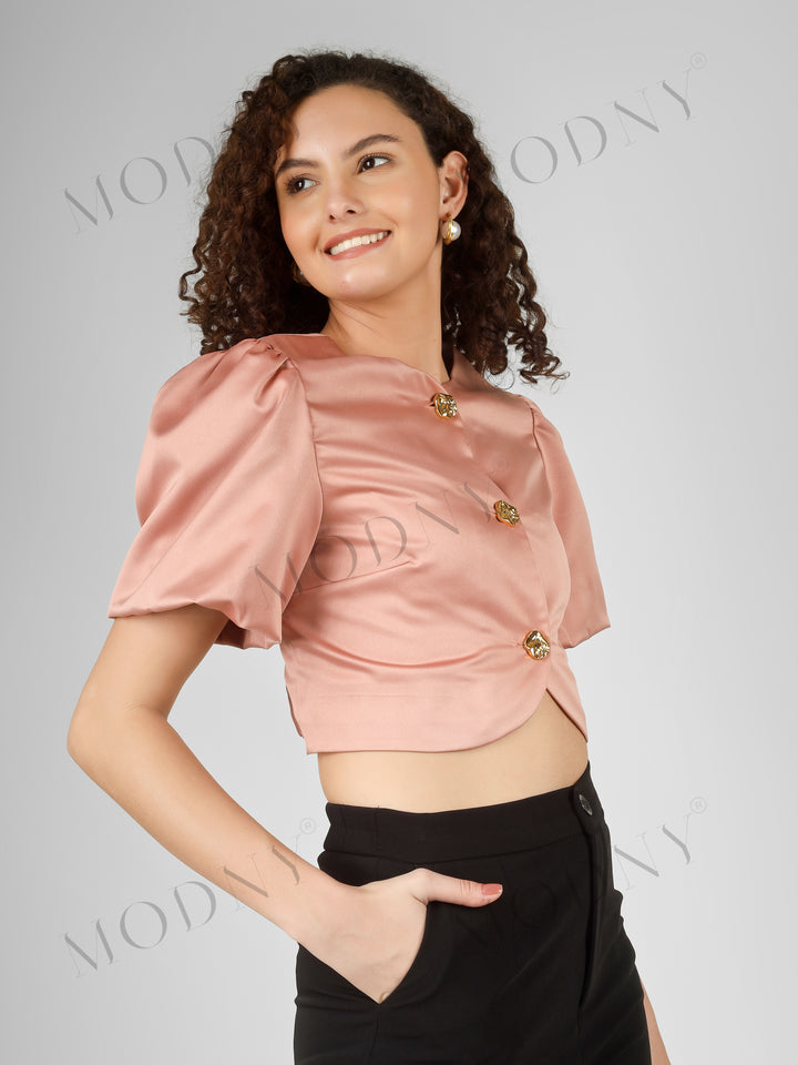 SILKEN GLEAM SATIN TOP