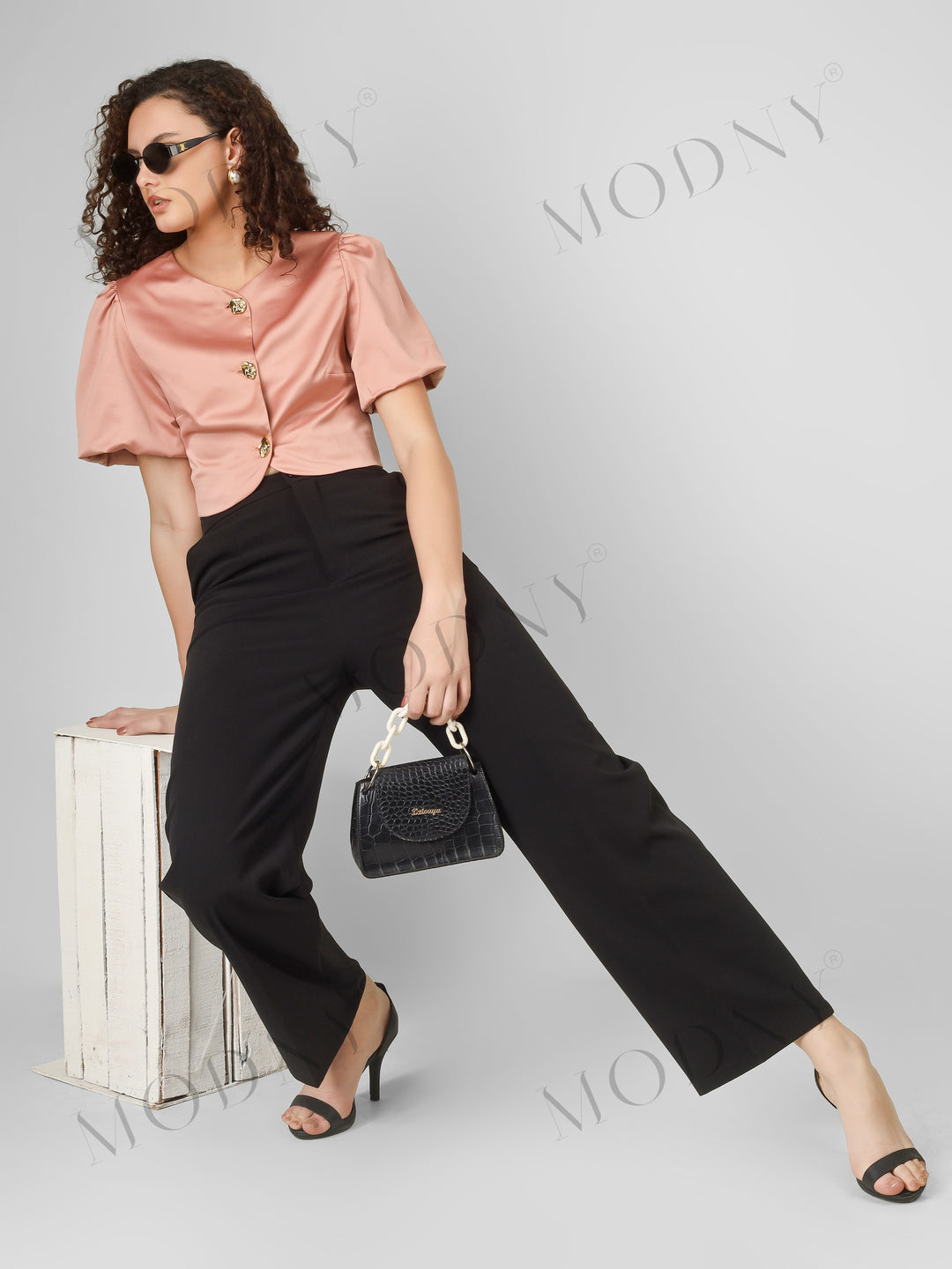 SILKEN GLEAM SATIN TOP