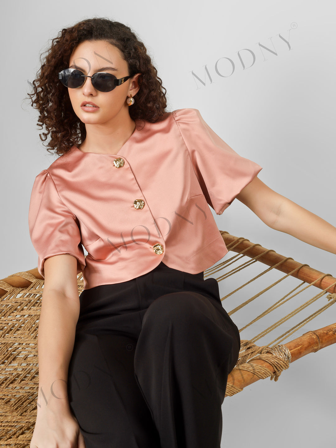 SILKEN GLEAM SATIN TOP