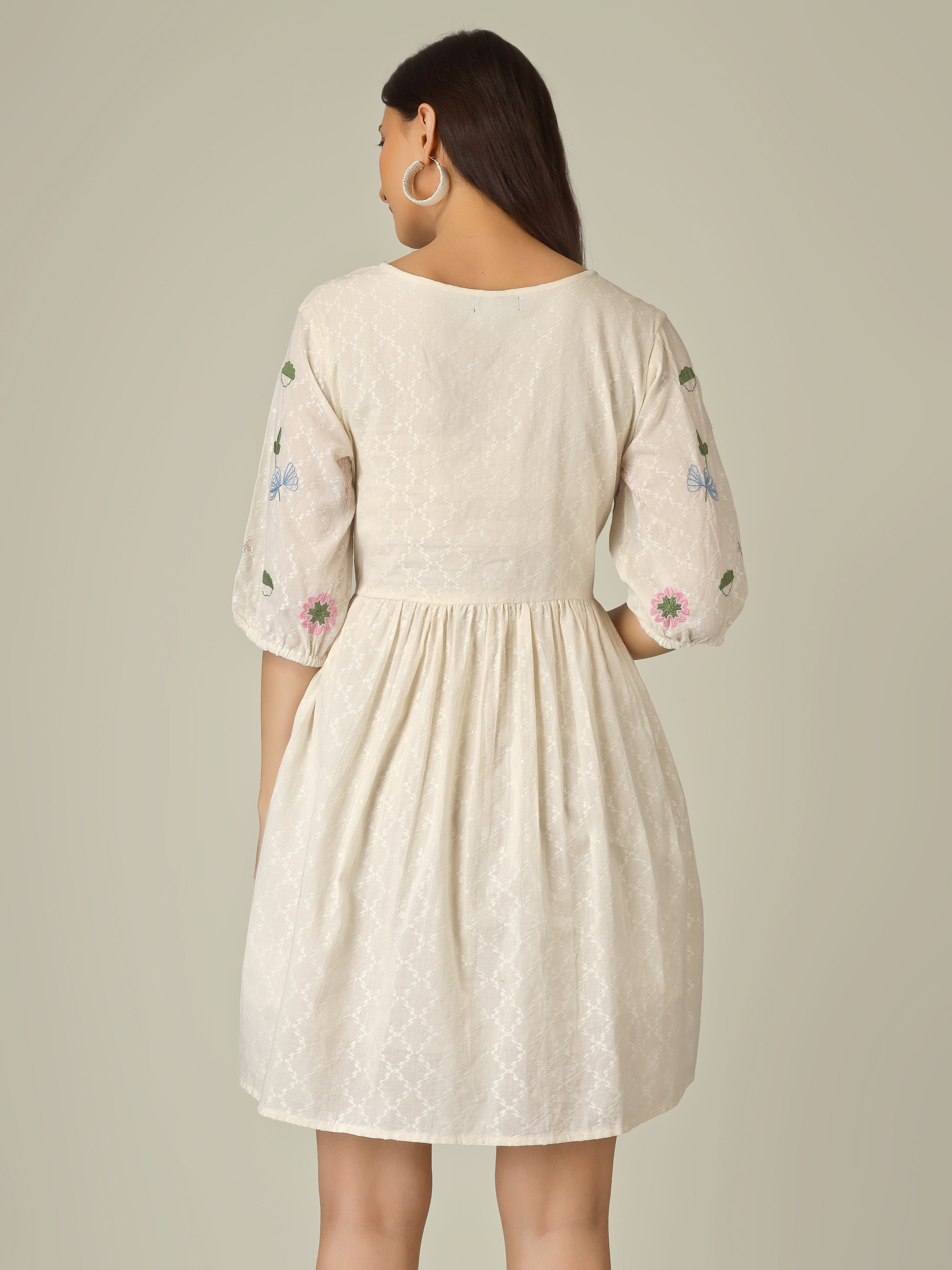 BOHO FLORAL PLEATED TUNIC