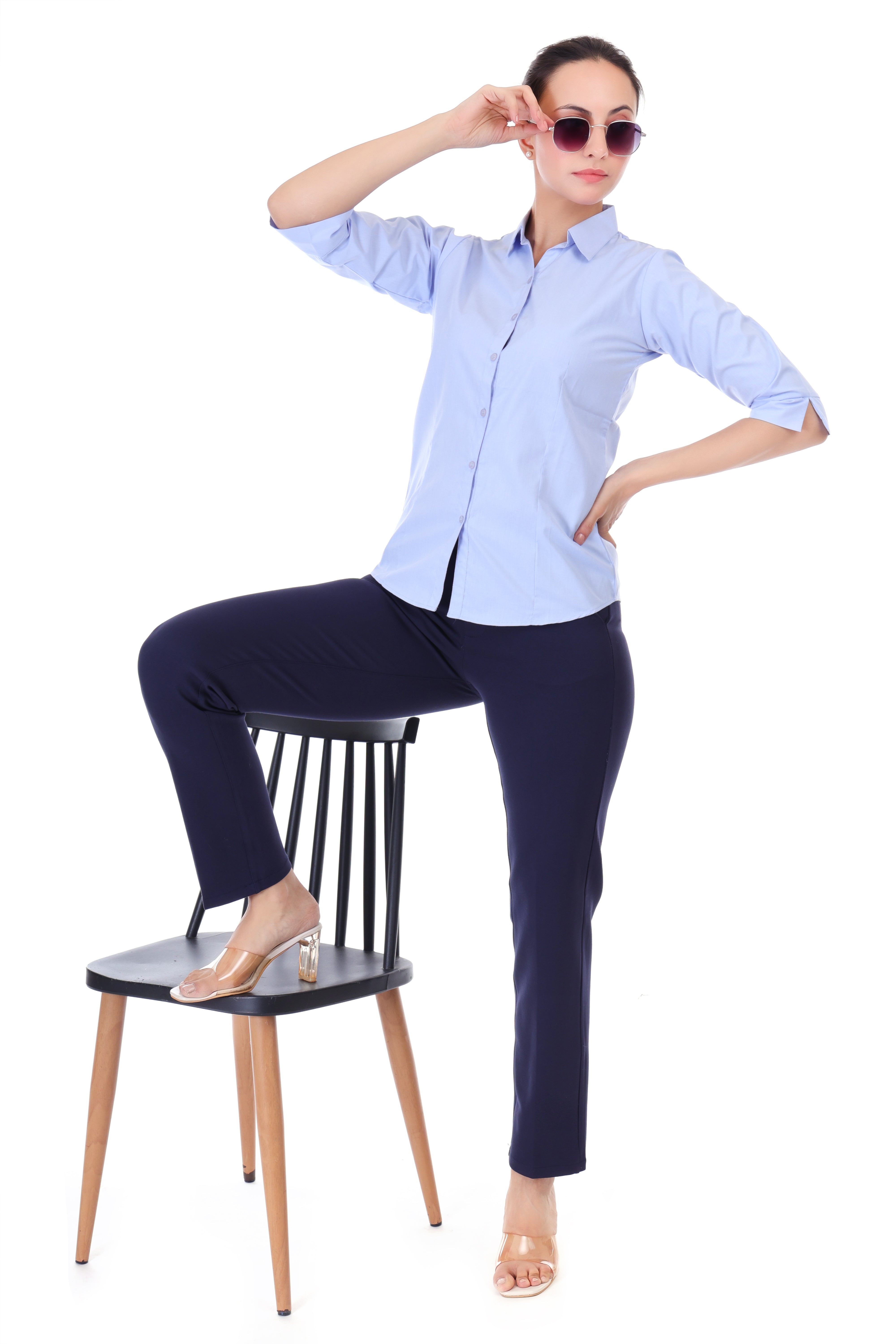 FORMAL STRAIGHT NAVY BLUE COLORED TROUSER