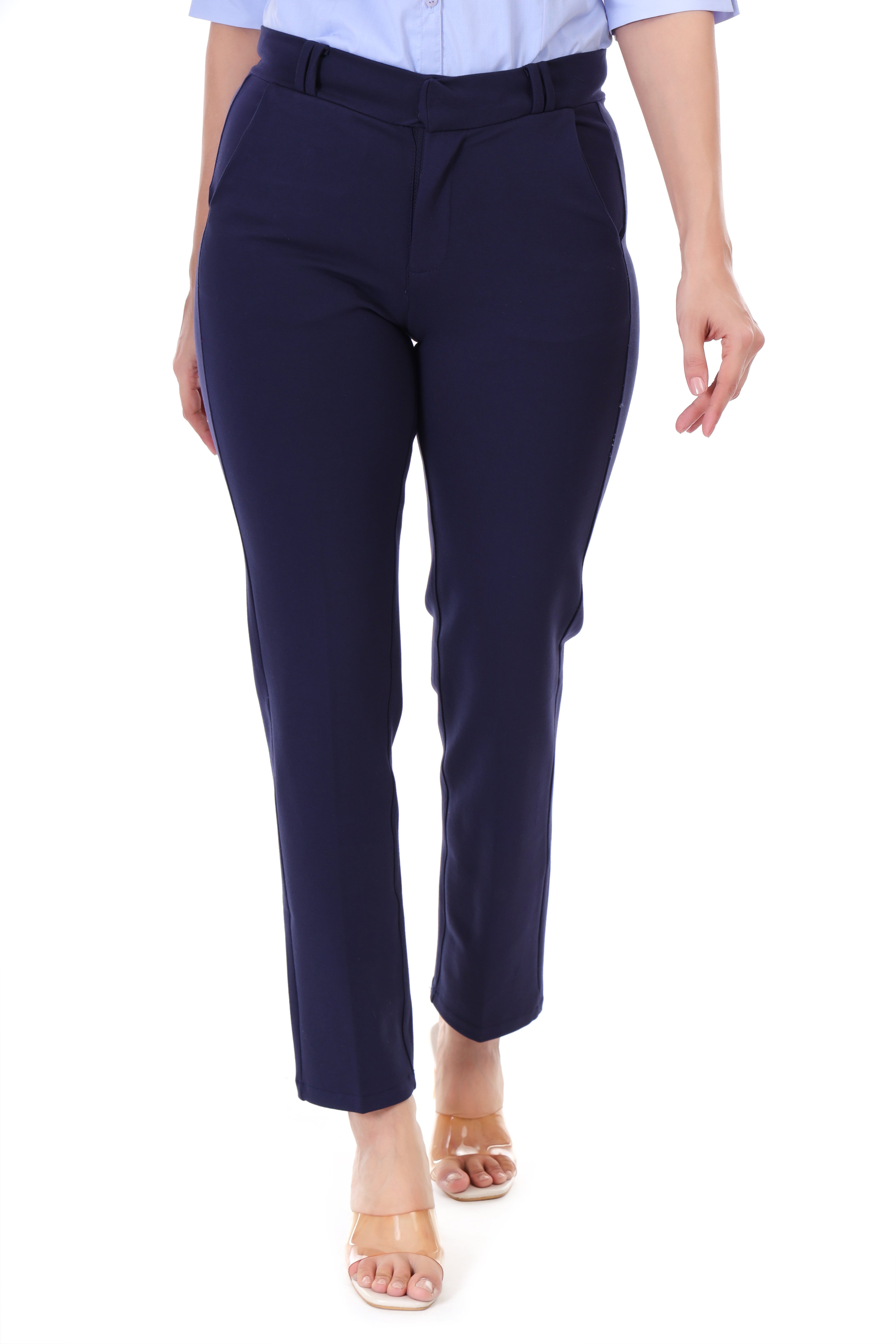FORMAL STRAIGHT NAVY BLUE COLORED TROUSER
