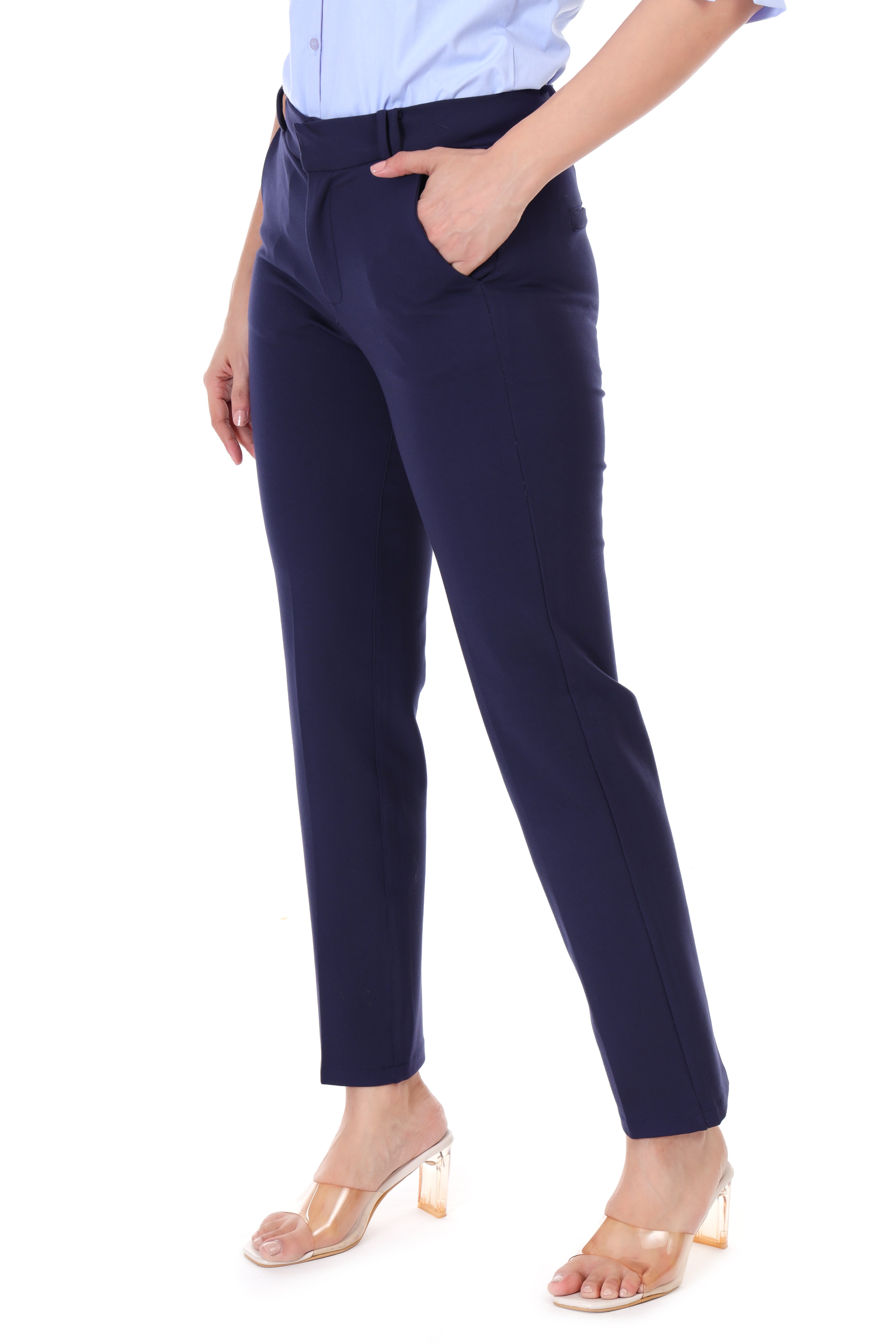 FORMAL STRAIGHT NAVY BLUE COLORED TROUSER