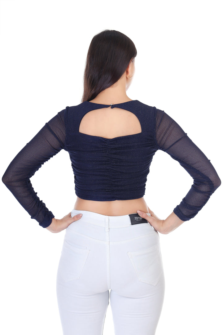 SQUARE NECK POWER NET CROP TOP