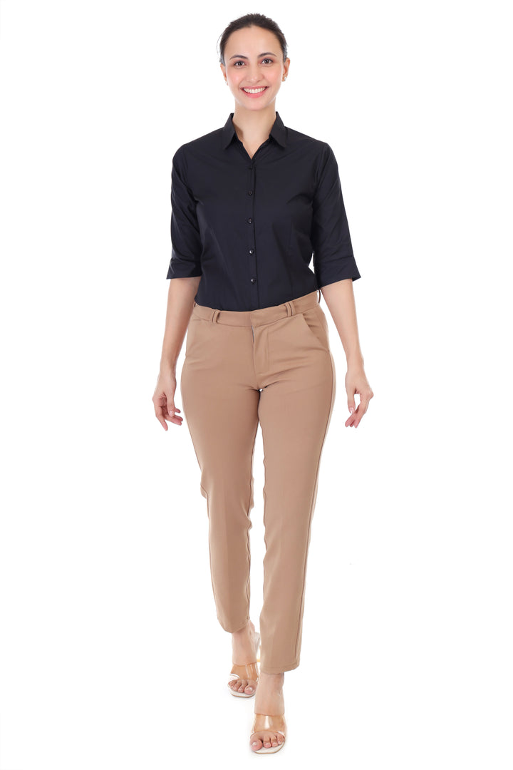 FORMAL STRAIGHT BEIGE COLORED TROUSER